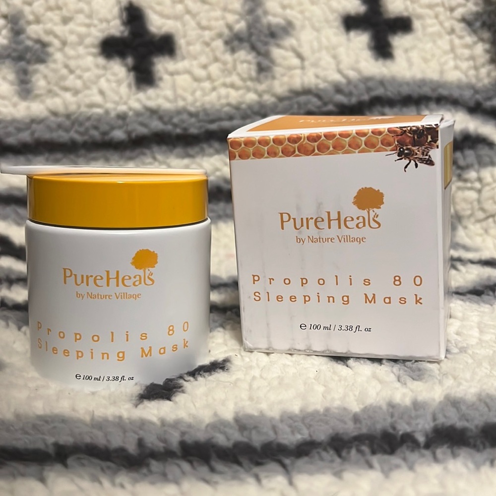 Pure Heals by Nature Village propolis 80 sleeping mask, daily skin care regimen